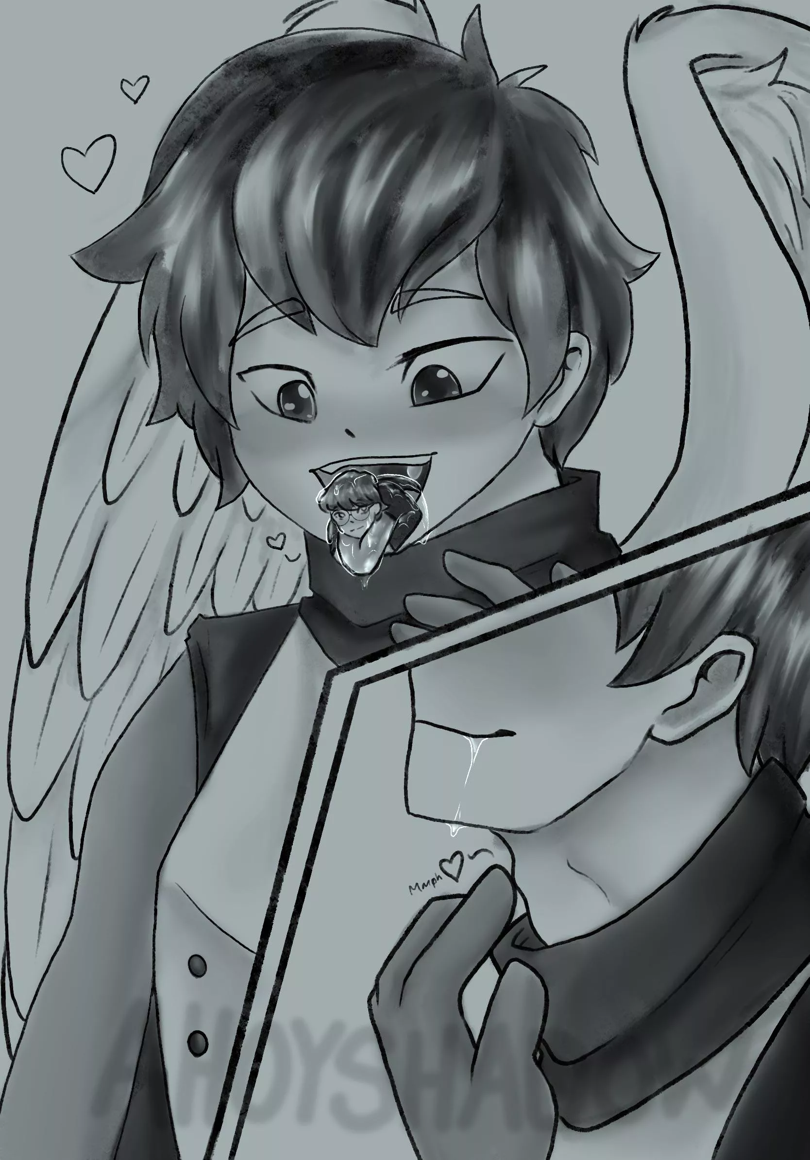 {Image} Commission for u/sharkbit11 Art done by AhoyShadow/me! [M/M][willing]