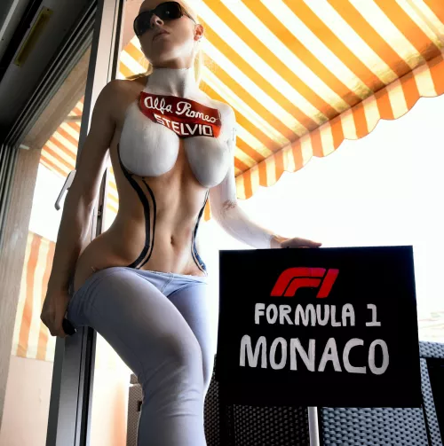Kimi Raikkonen of Alfa Romeo - Bodypaint Cosplay for Formula 1 2020, painted and shot in Monaco during the Grand Prix weekend!