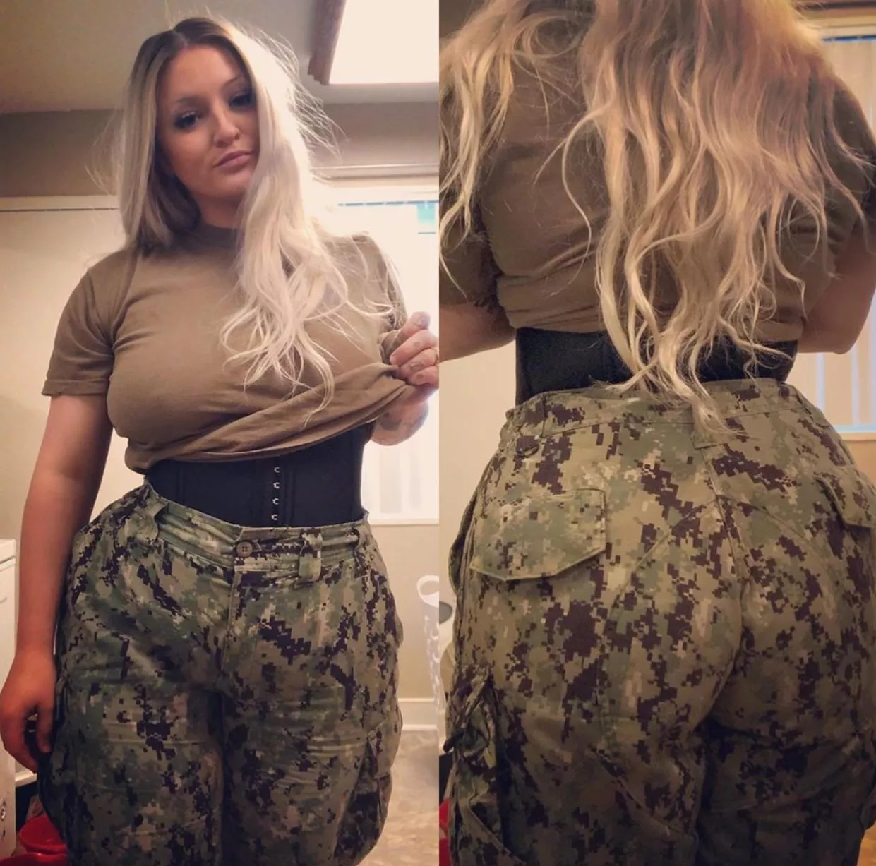 Navy vet go bra less too