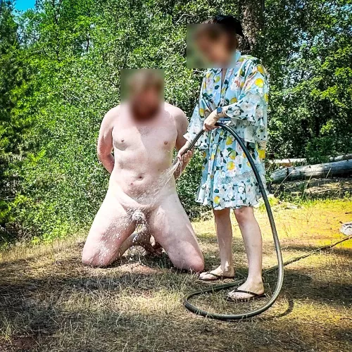 That time she decided I had to be walked outside like a dog every time I needed to pee. And then hosed off to clean before letting me back in.