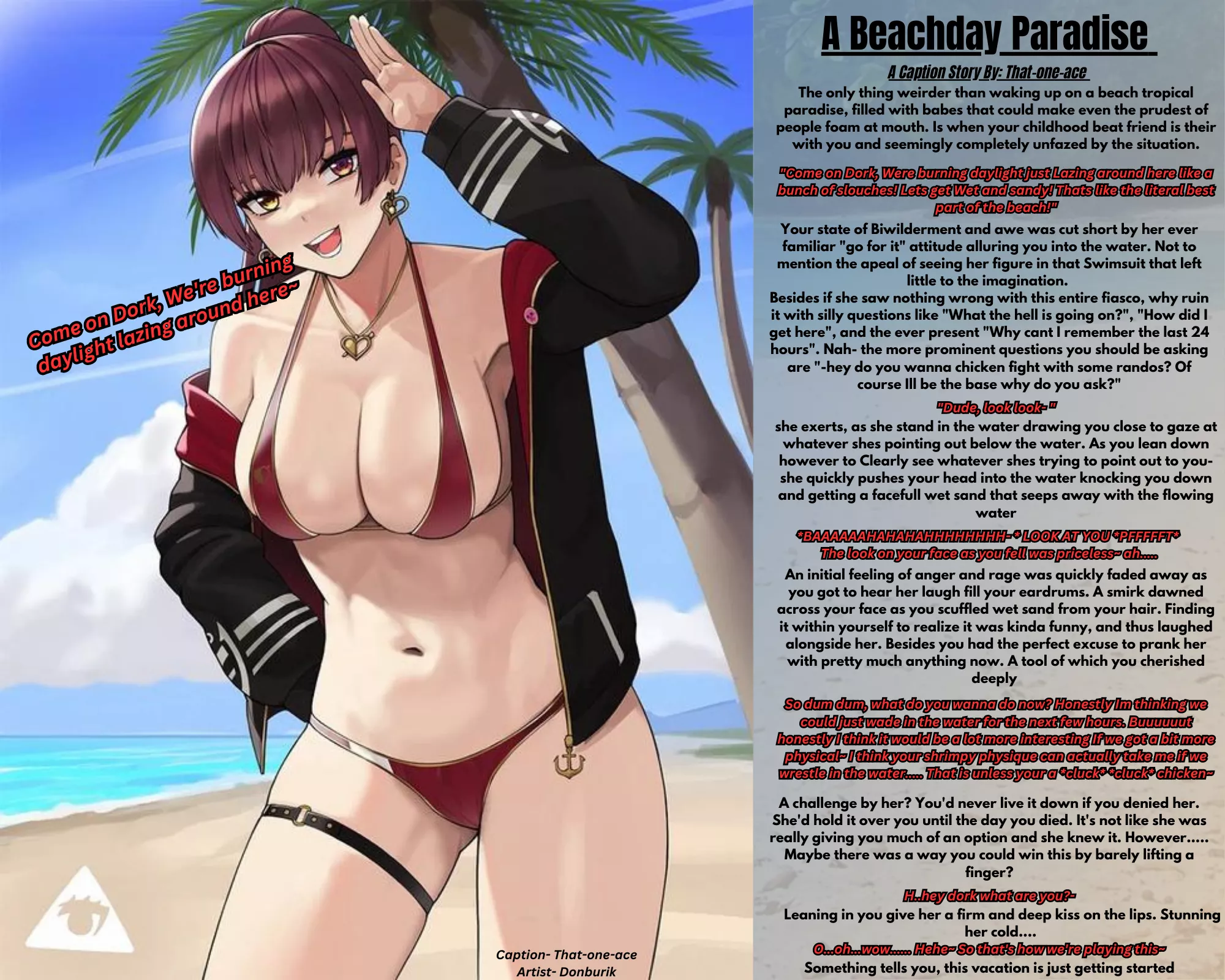 -A Beachday Paradise- [Wholesome] [Tomboy-ish] [Childhood friends] [Long-ish] [Vtuber] [Artist-Donburik]