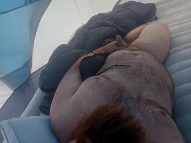 Camping when it's hot is fucking intense when it should be fucking in tents