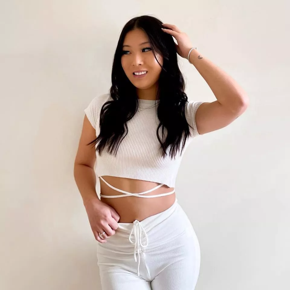 Posing in white