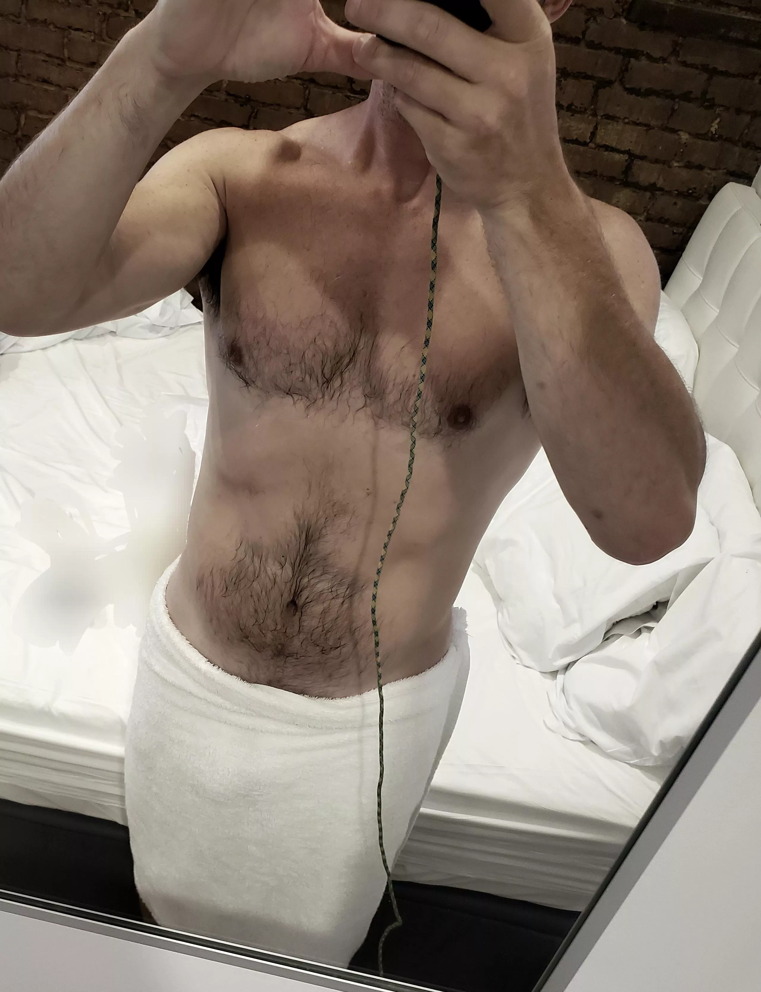 You, me, a co[m]fy bed, and nothing but a towel between us...