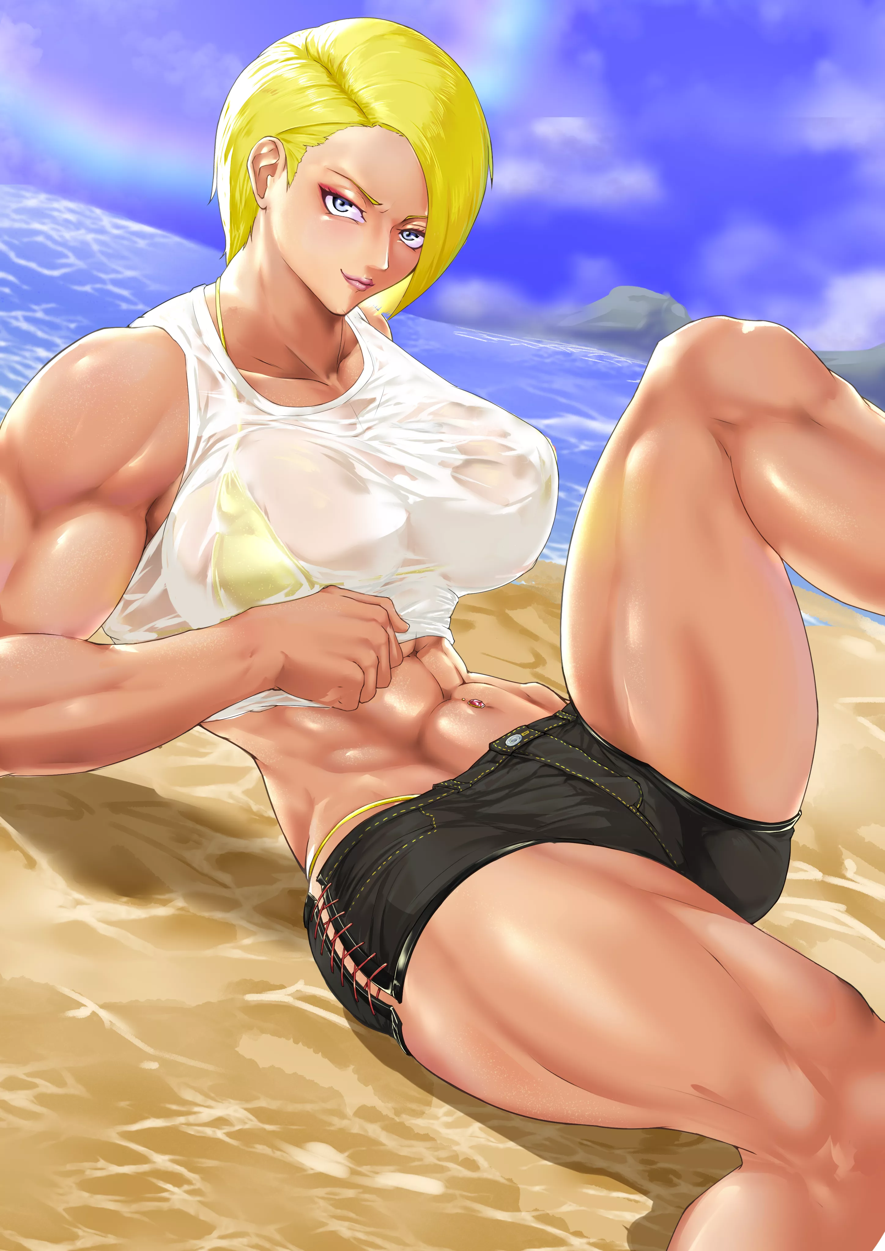 Blonde at the beach [Artist: himazin29gou]