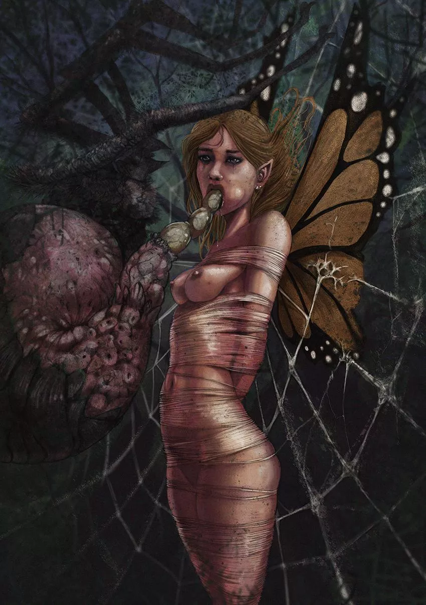 Can she escape the spider web (Beastmaster )