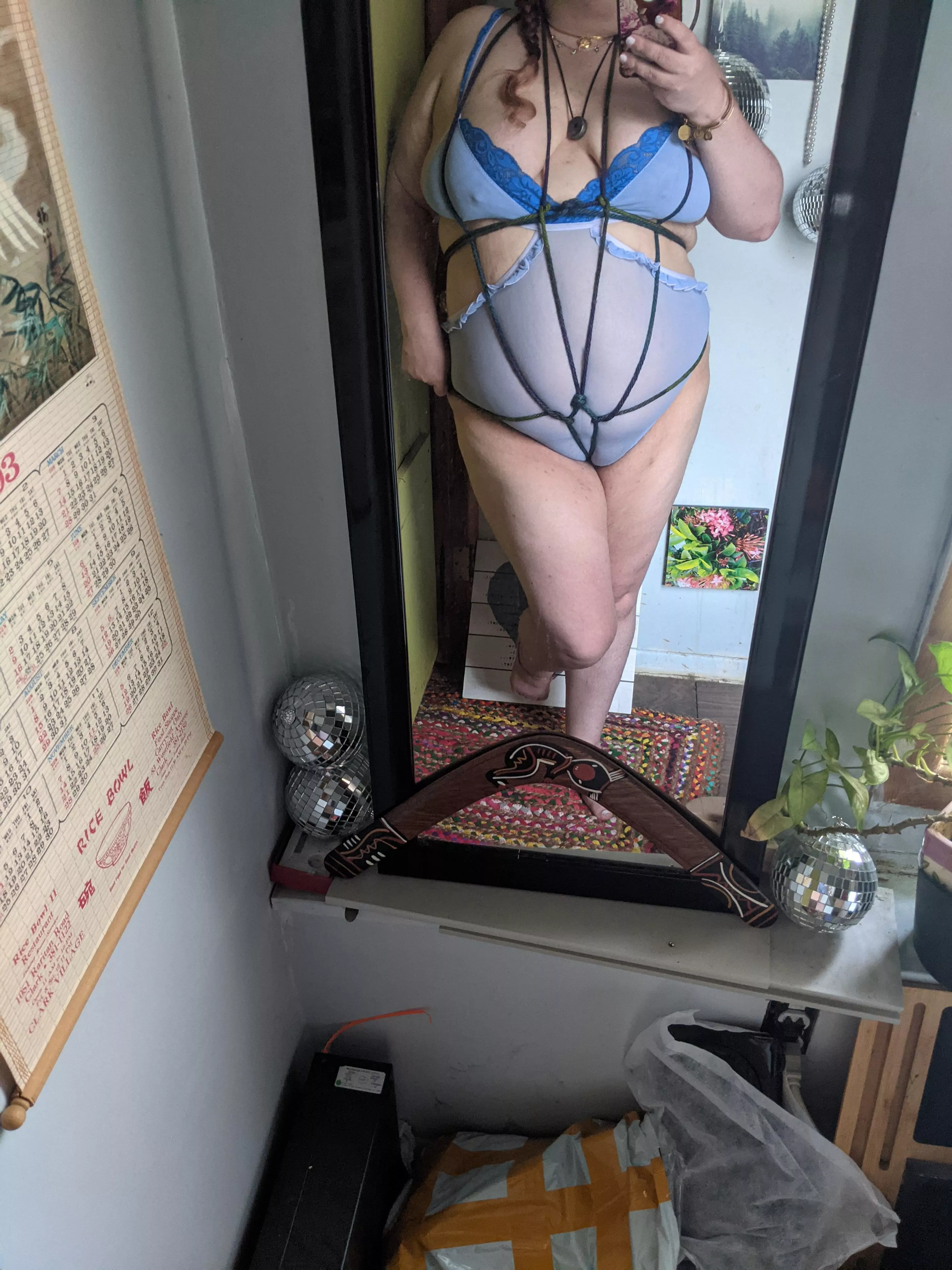 Leslie Thorp Rope Bunny strikes again with sexy lingerie and hot rope