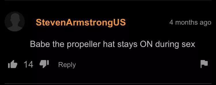 The propeller hat stays on