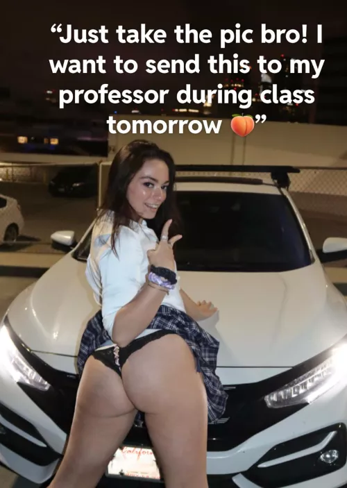 Visited my sis at school and she had me take this pic for her while leaving the costume party 🥵