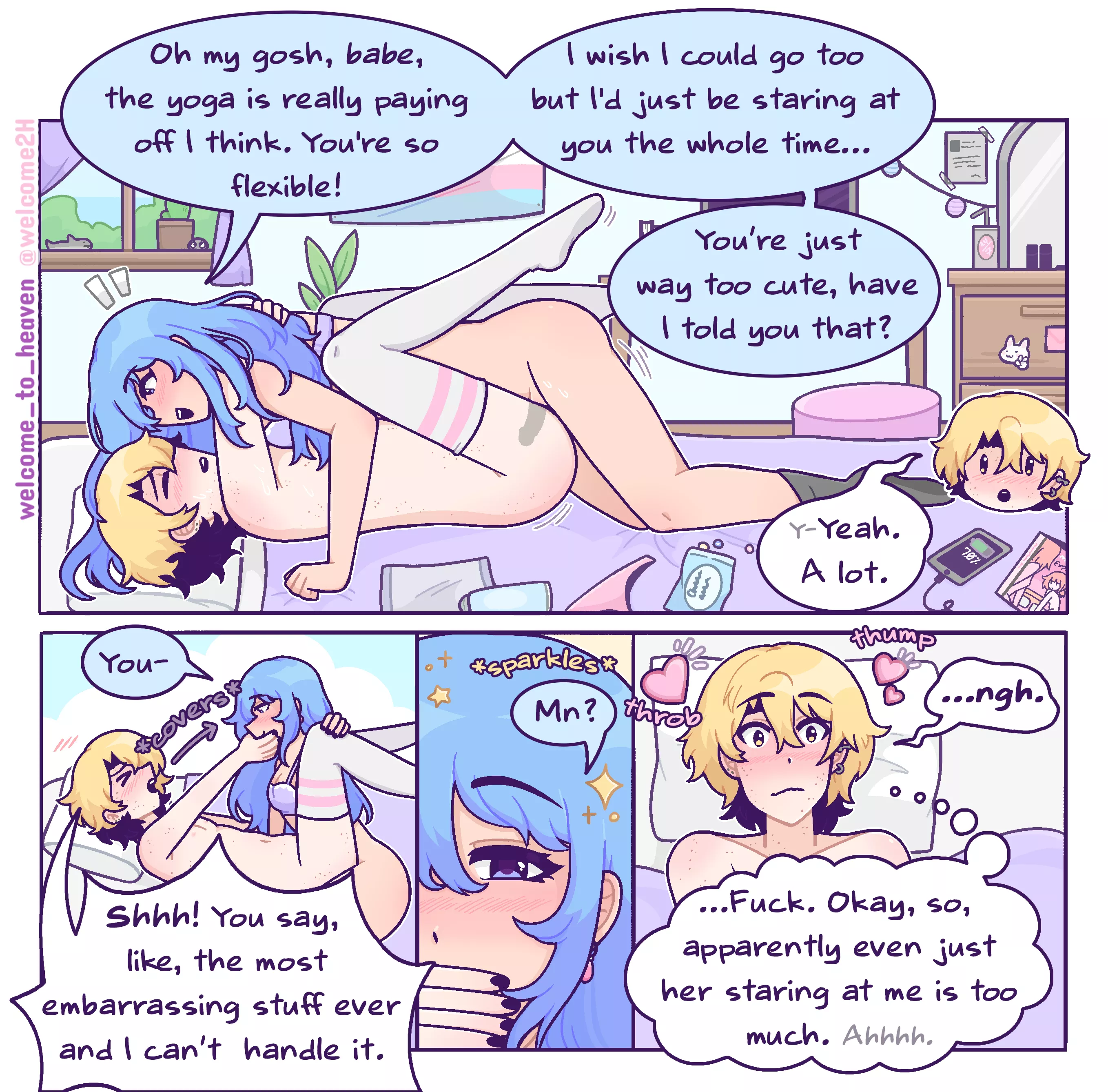 Boyfriend who gets shy really easily X girlfriend who constantly compliments him 😳💙 [OC]