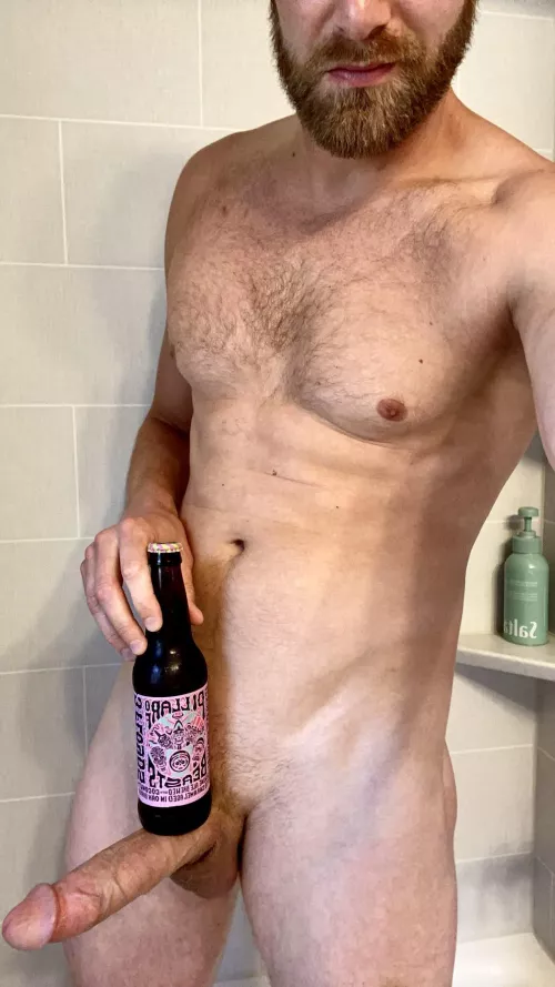 Enjoying a shower beer at the end of a long day. Who’s thirsty?