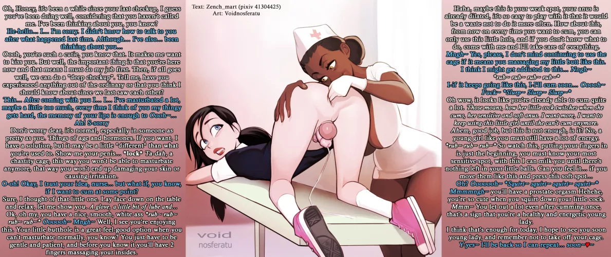 Nurse assistance 2 [Futasub] [Chastity cage] [Anal fingering] [Interracial] | Art: voidnosferatu