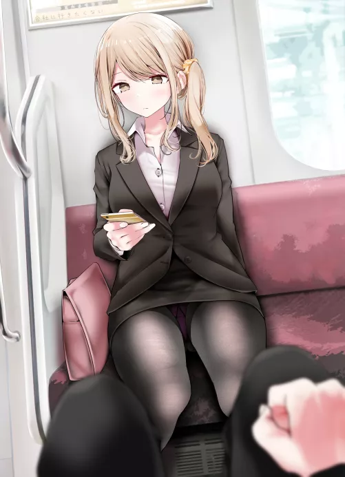 Side Ponytail Office Lady on the train (Oouso) [Original]