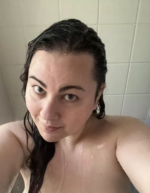 Wet shower selfie.