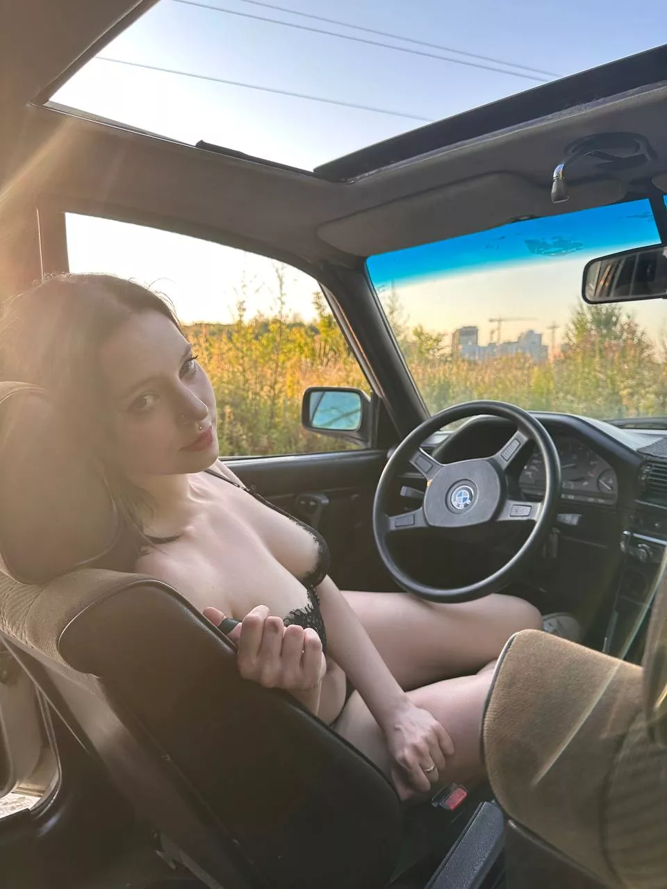 What could be more beautiful than a teen girl and a classic car?