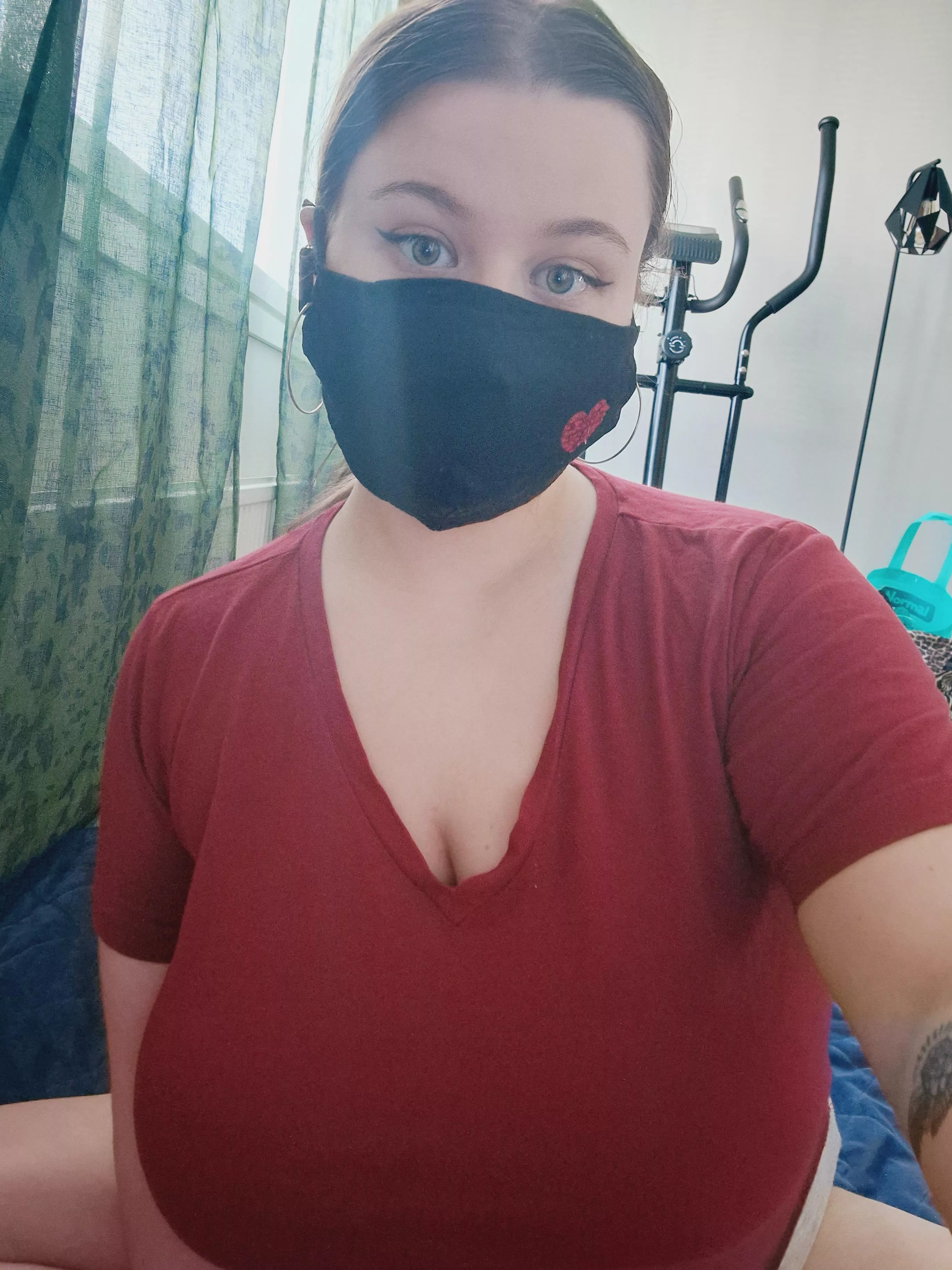 My big tits in a red shirt