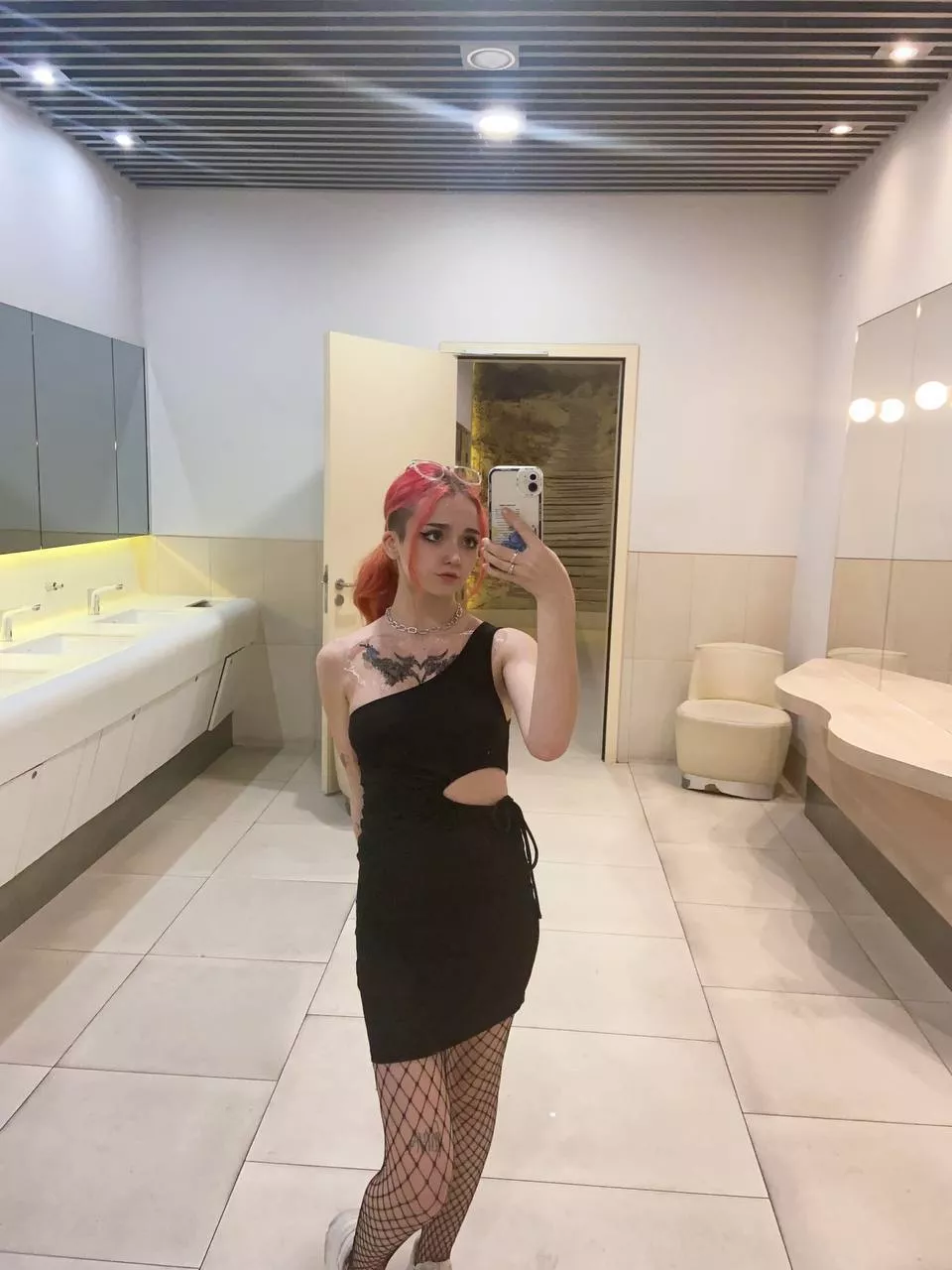 The dress is not the only thing that's tight for this goth girl