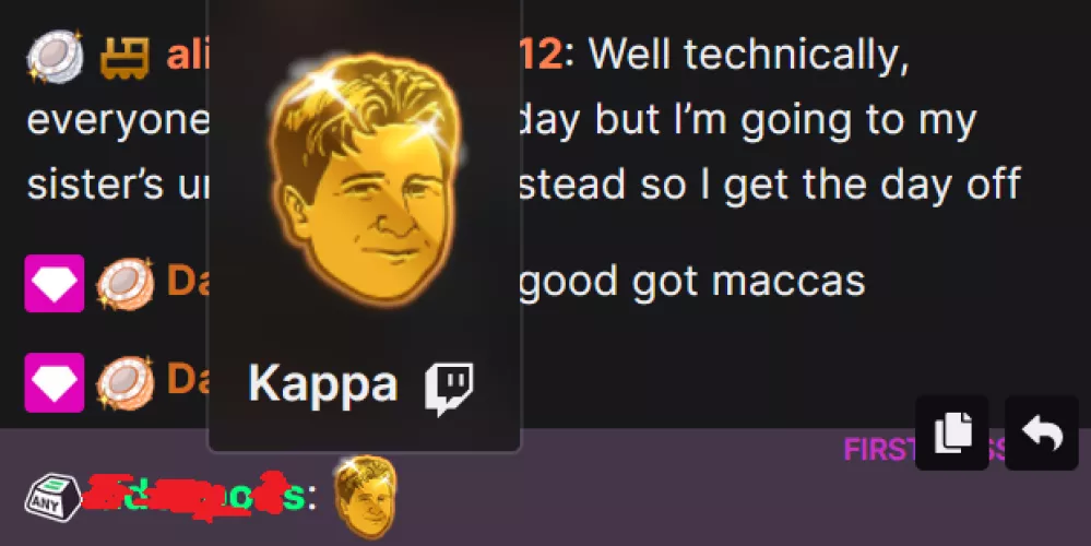 Today I witnessed the GOLDEN KAPPA emote!! 🏆