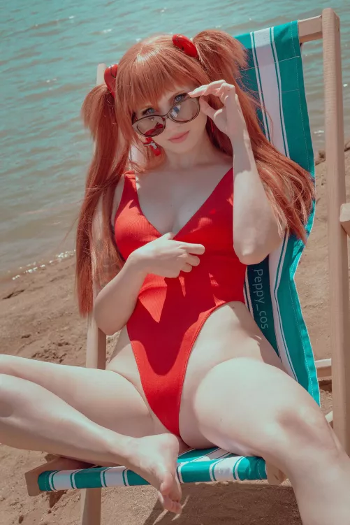 Asuka Langley at the beach (Peppy_cos)
