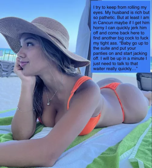 Bored wife on vacation