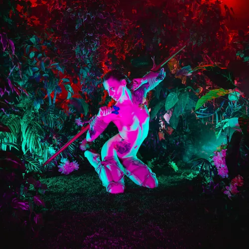 Georgette Foxbrooke tied to the pole - rope and photo by me (The Dark Arts)