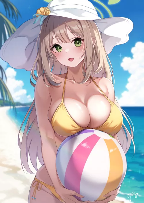 Holding a beachball