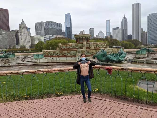 Taking in the city views