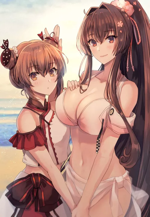 Tan Yang and Yamato are having fun at the beach [Kancolle]