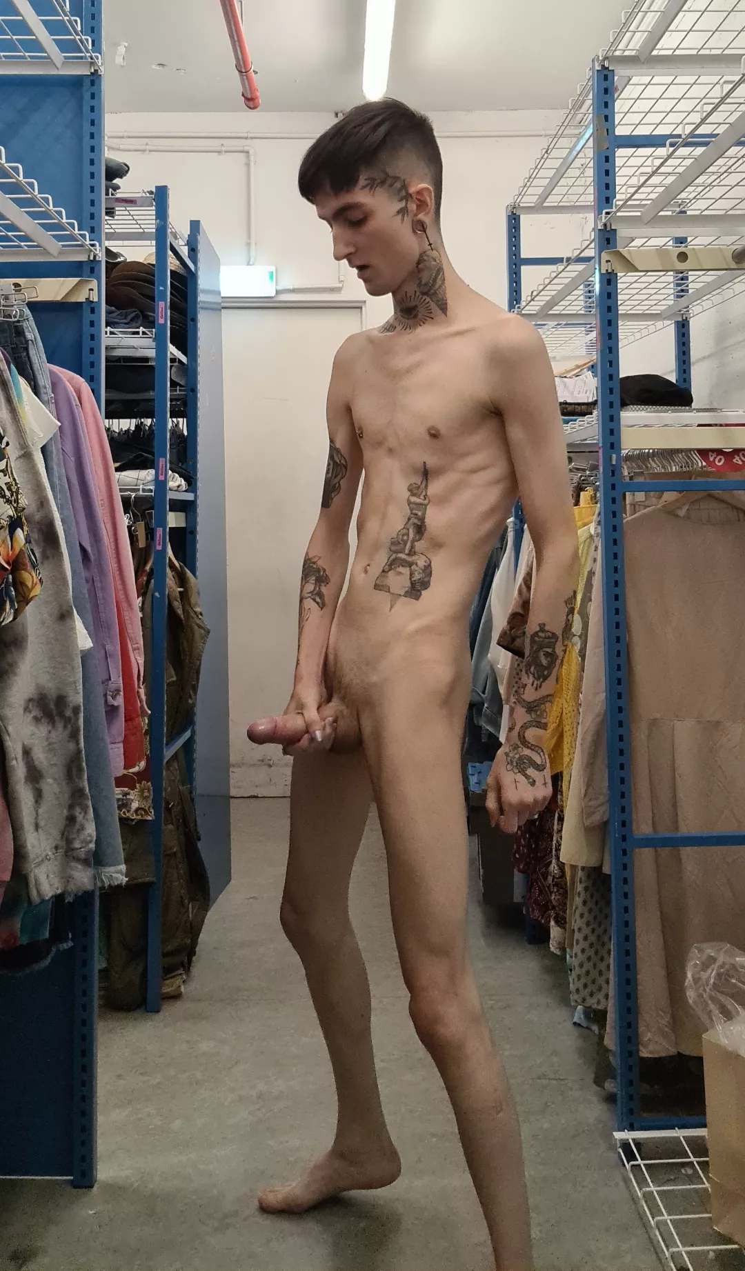 Barefoot at my work place, hoping no one's gonna open the door