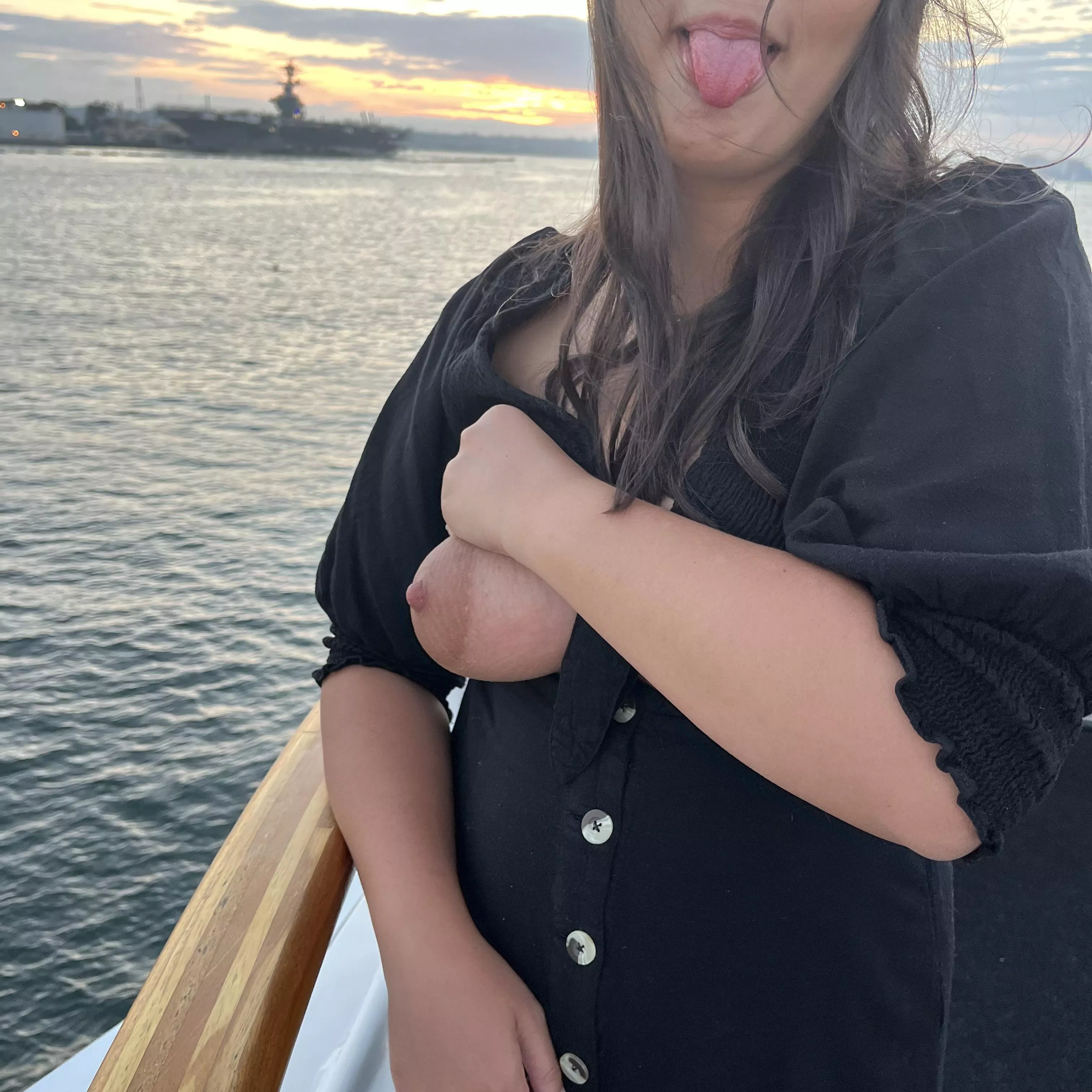 Being cheeky on our dinner cruise..