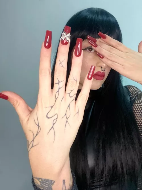 look this red nails and obey my orders