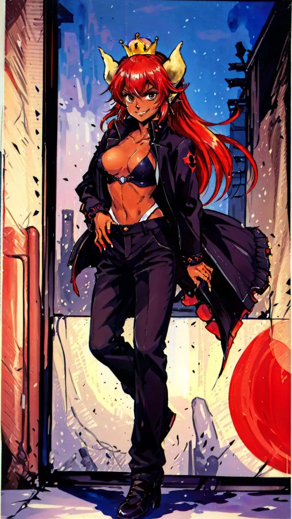 Sukeban Bowsette by me (AIart)