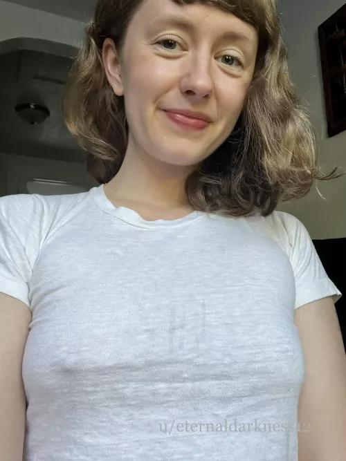 You’d be able to see a bra through this shirt so I simply cannot wear one!