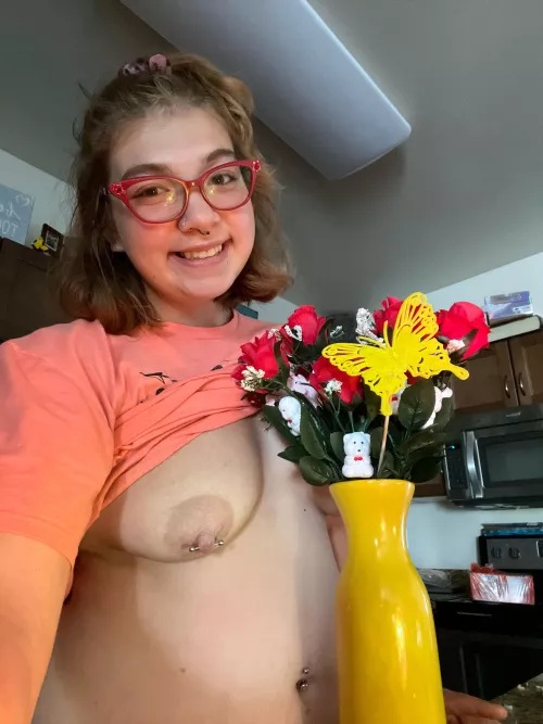 A bouquet of flowers are always welcome