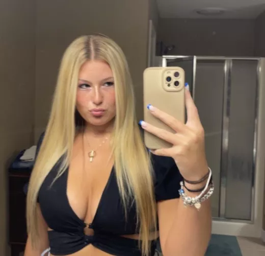 Blonde Babe in Black Top