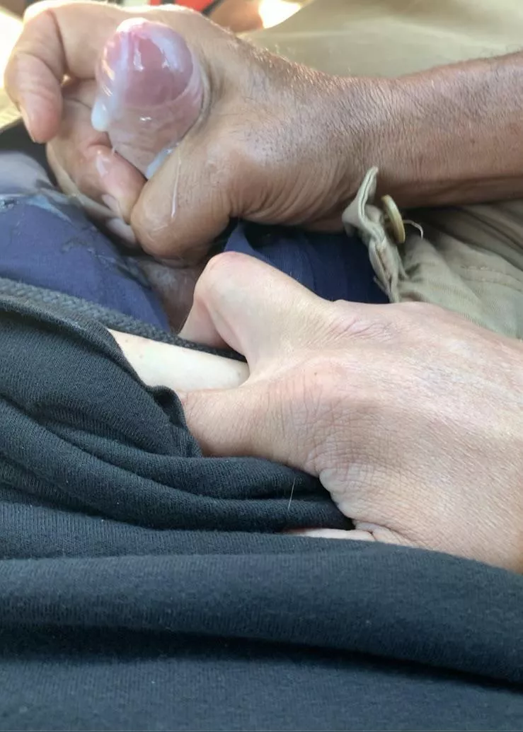 Had an older guy jerk my small cock at the spot this morning