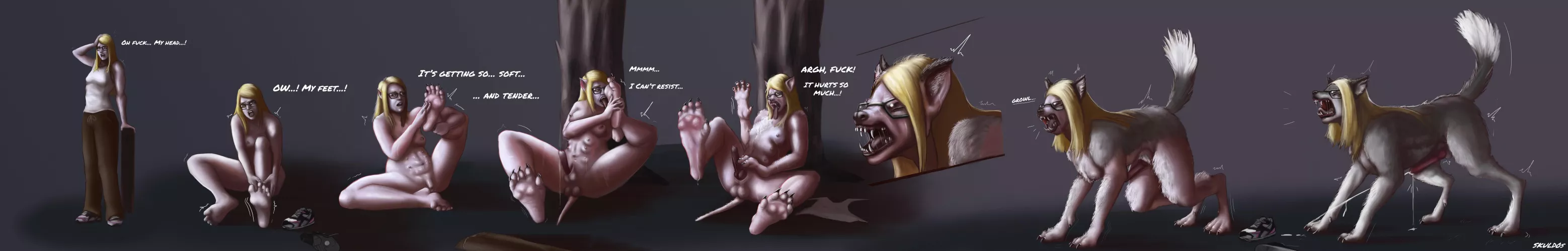 Herm to Wolf Sequence by skuld0s