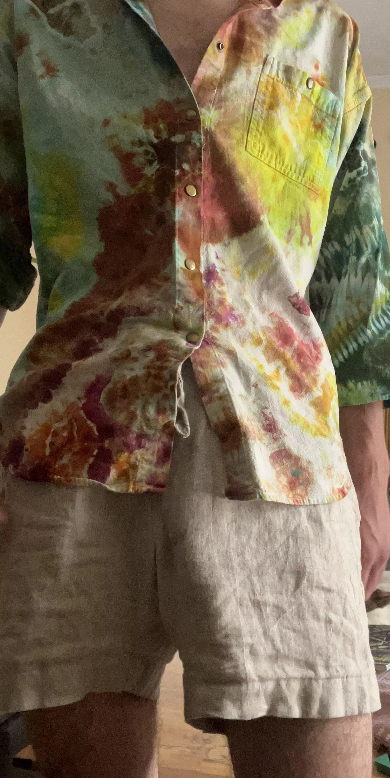 My dick is almost falling out, you think the new linen shorts are too showy?