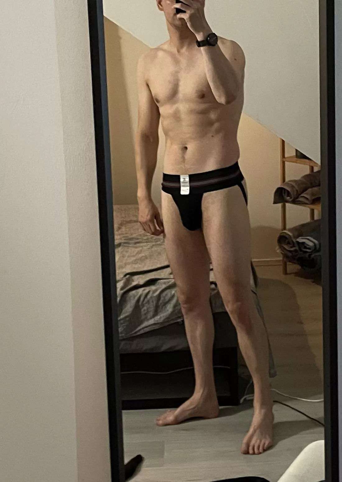 Old school jock from the front