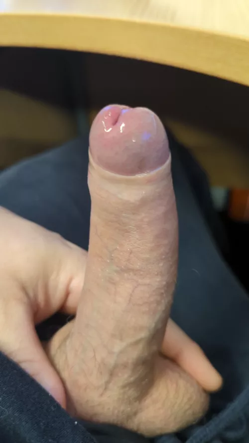 Precum while wanking at my work desk