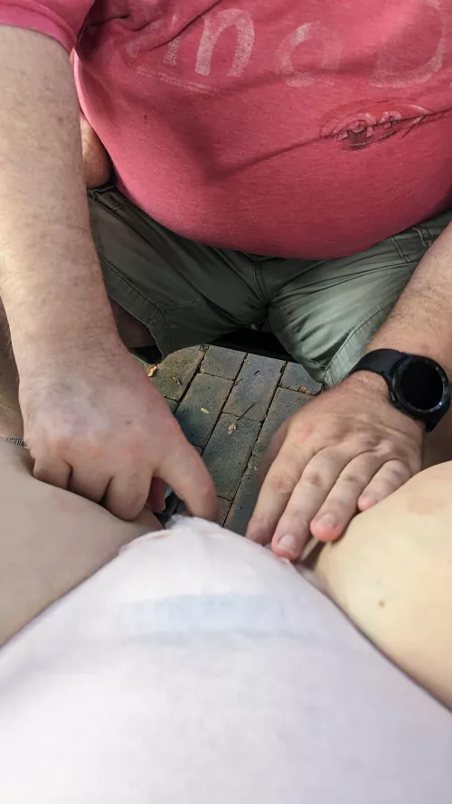 Daddy needed to check my pull-up. It felt really good this time. 🩷🤭🩷