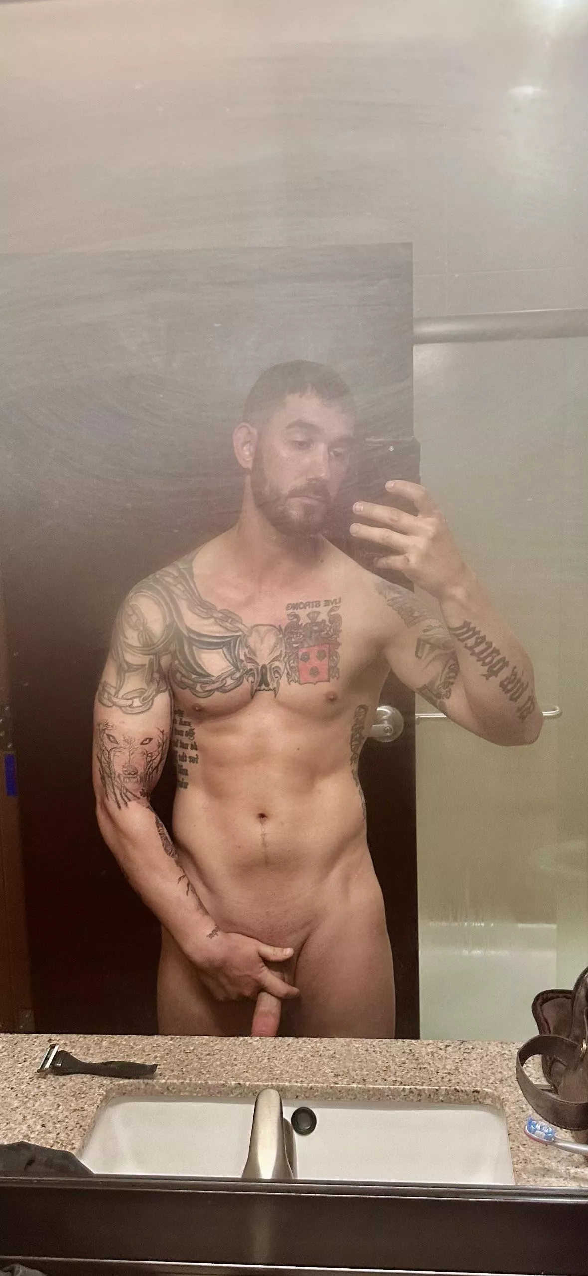 Did you miss me? Let’s fog up the entire house, fuck the bathroom.