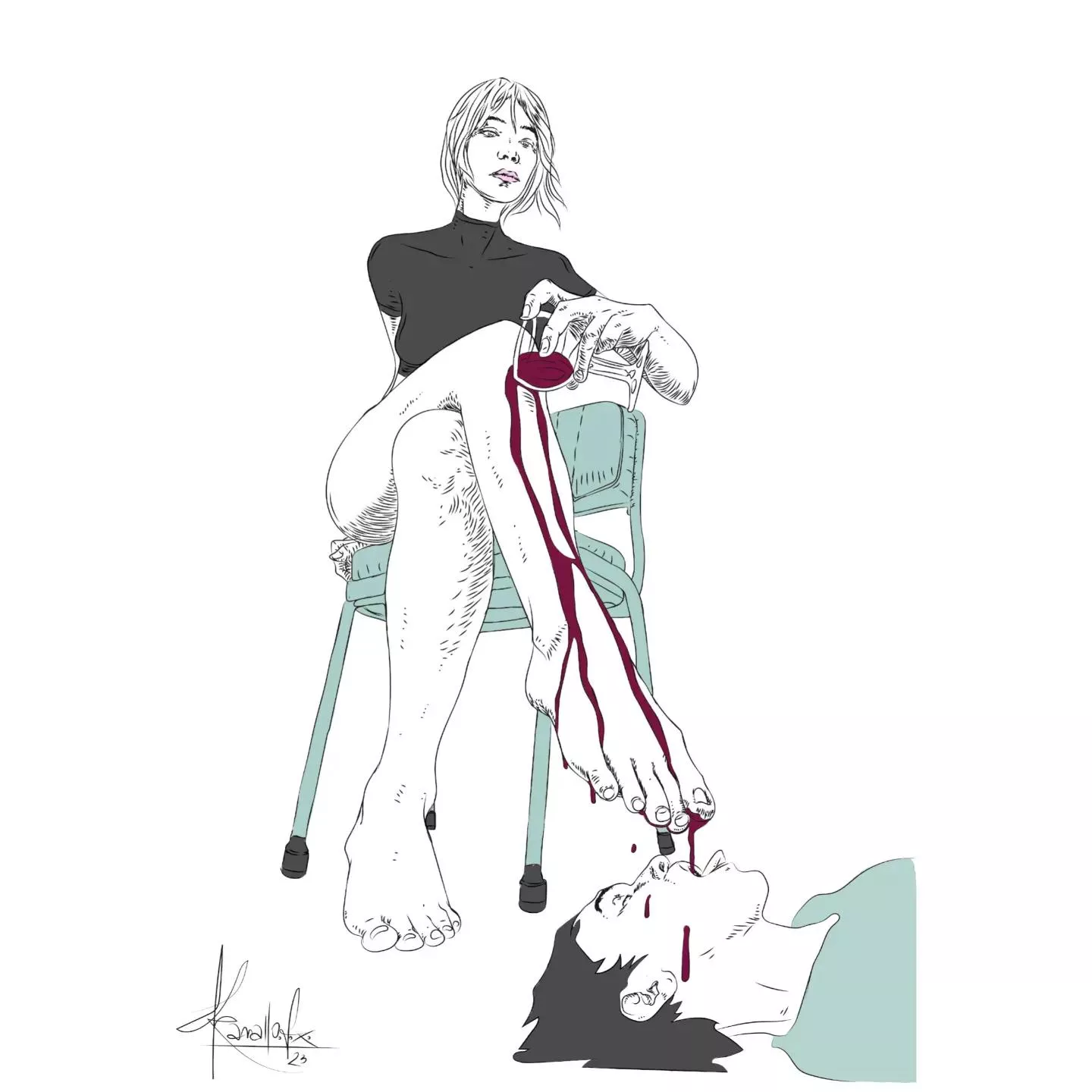 I like that my subs have a talent for drawing and make art of our last meeting