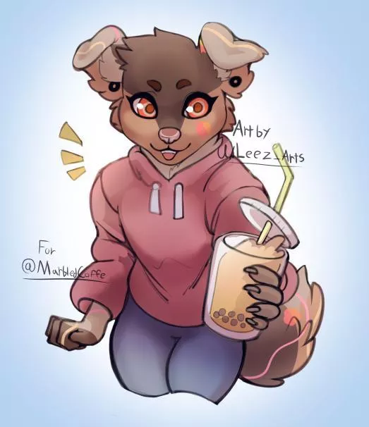 “She wants to share her drink with you!” Art by u/Leez_Arts