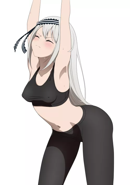 Stretching at the gym (By Coro Fae) [Kaguya-Sama: Love is War]