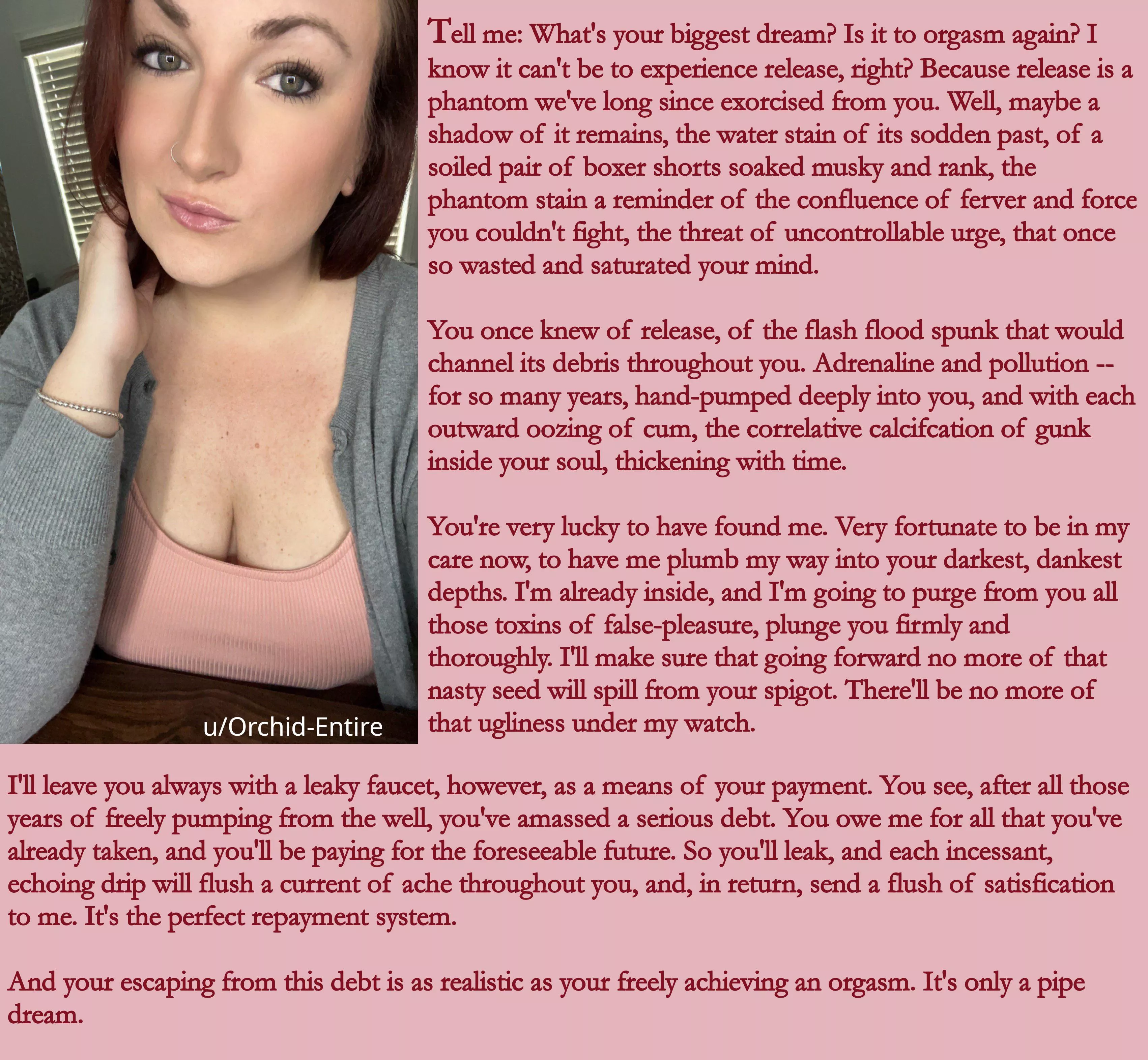 I am going to purge from you all those toxins of false pleasure 🖤