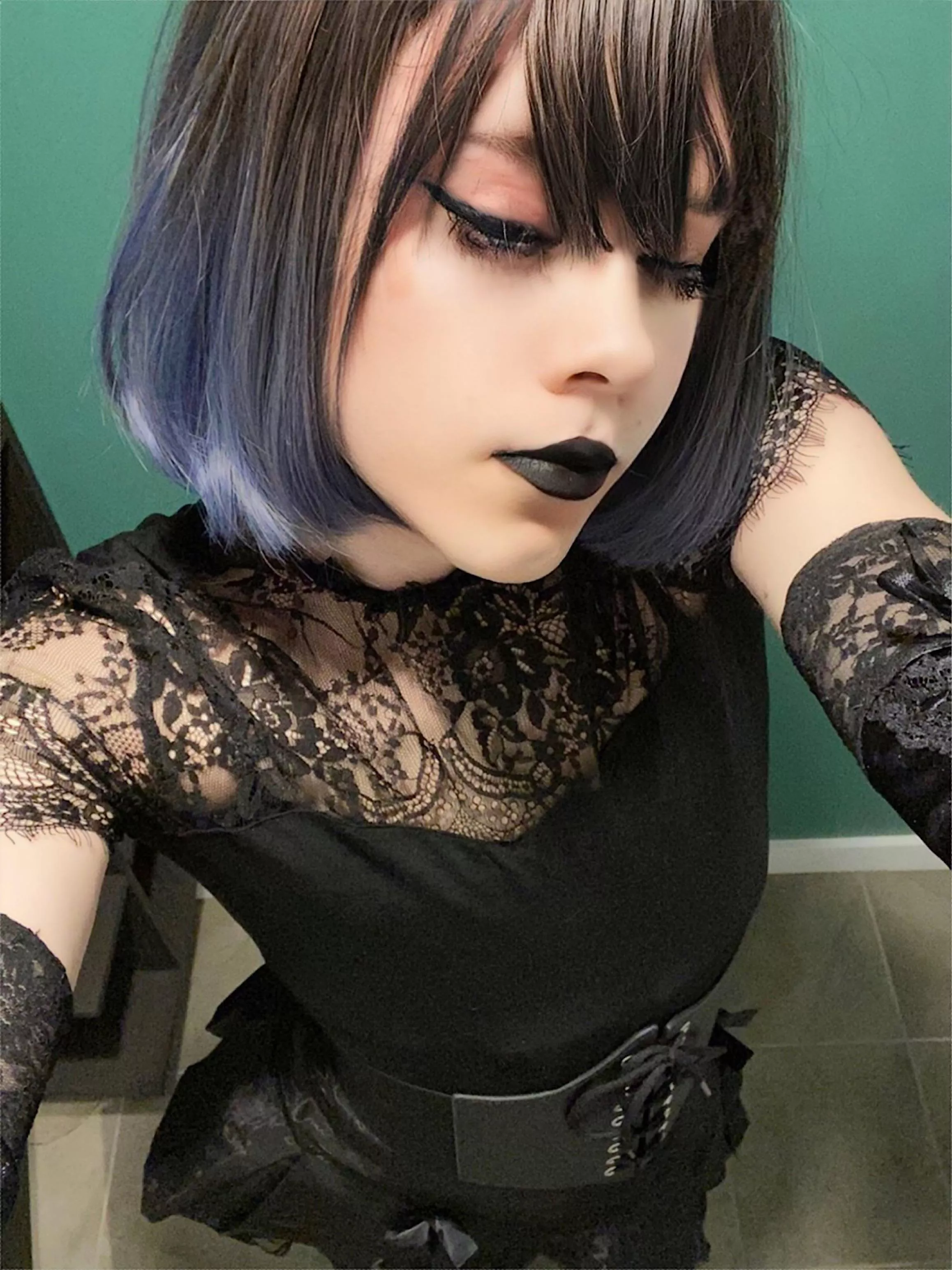 Just your average boy, looking cute, goth, and girly🖤🖤🖤