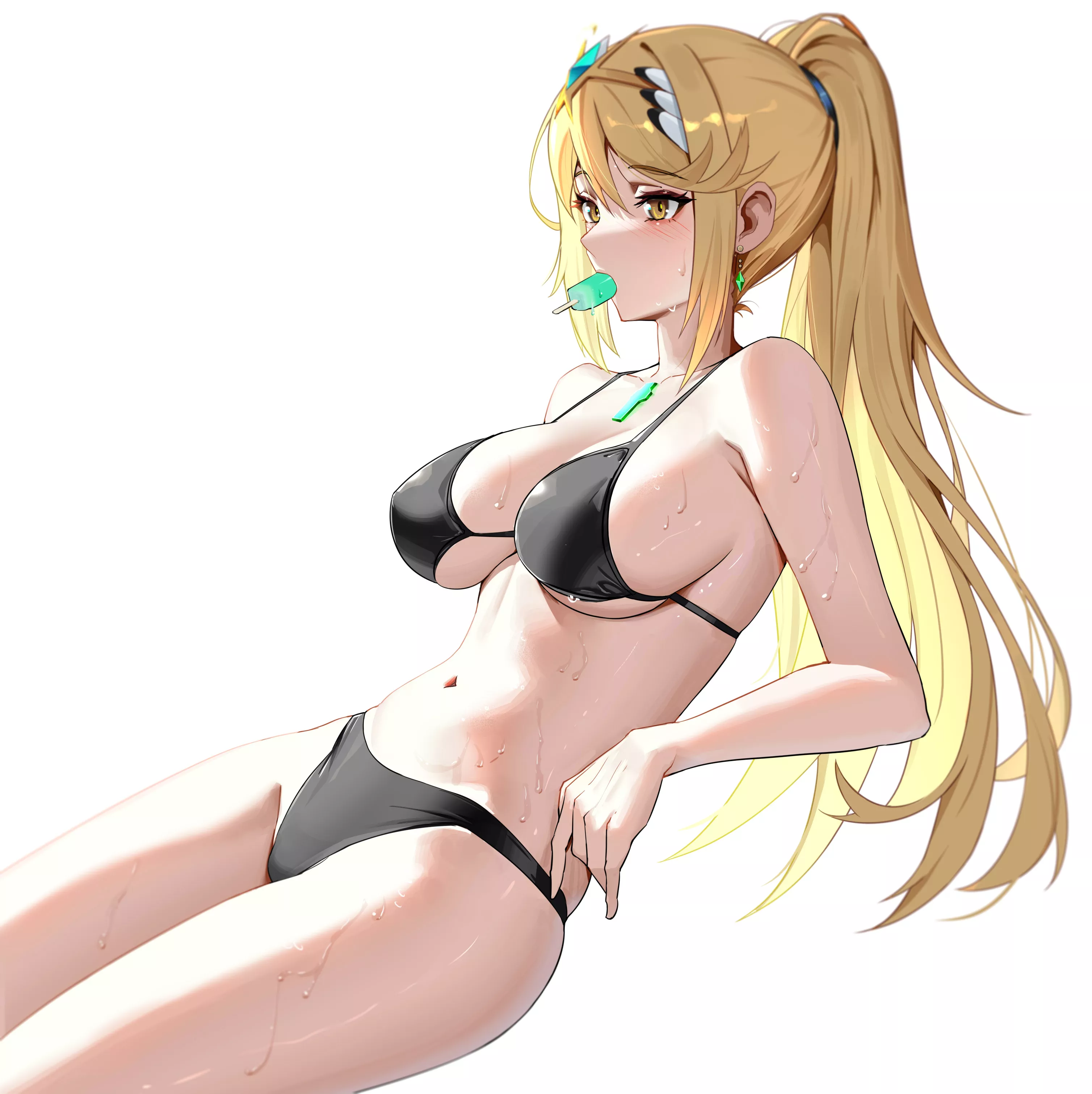 Mythra enjoying a popsicle [Xenoblade 2]