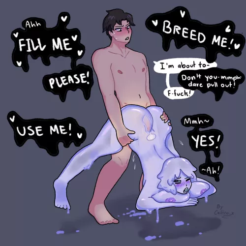Slimy ghost girl getting filled up (caliico_x)