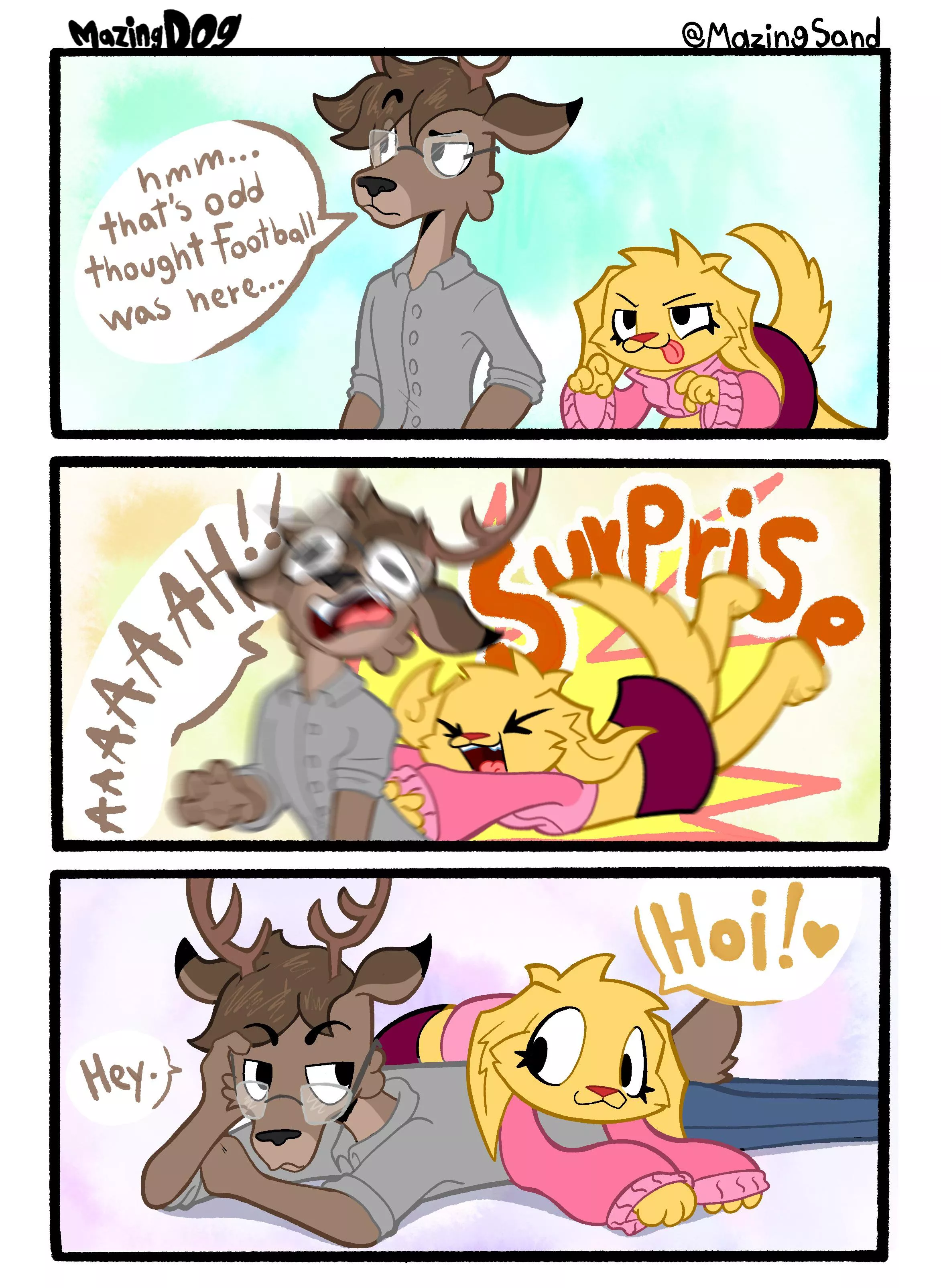 A mazingDOG COMIC!!! “Surprise tackle” (by me)